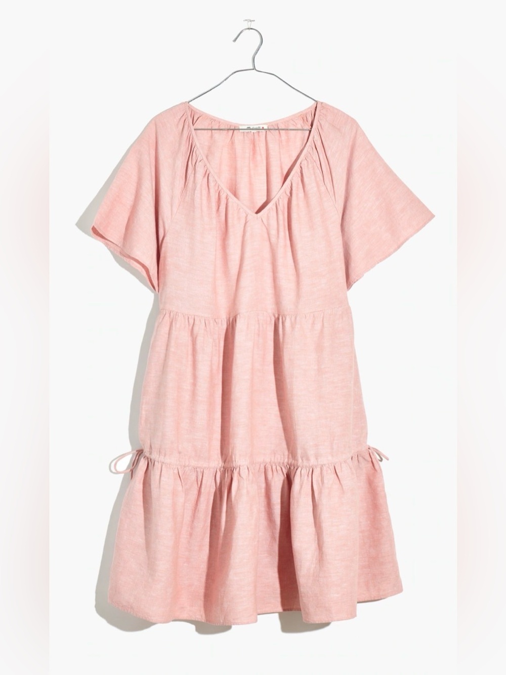 Madewell Linen-Blend Lorelei Mini Dress in Dusty Blush